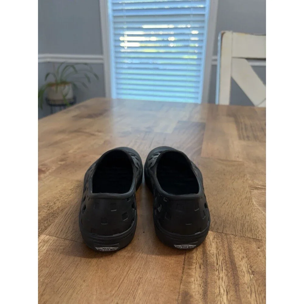 Vans Black Slip-On Clog Sandals w/ Ventilation Holes, Logo Accent